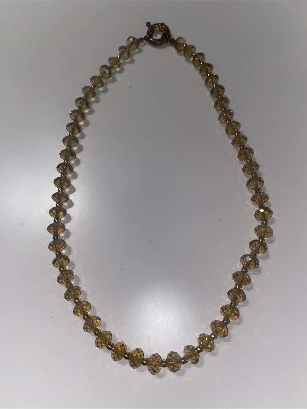 Amber Crystal Bead Necklace